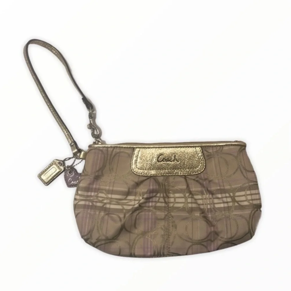 Coach lavender purple wristlet bag